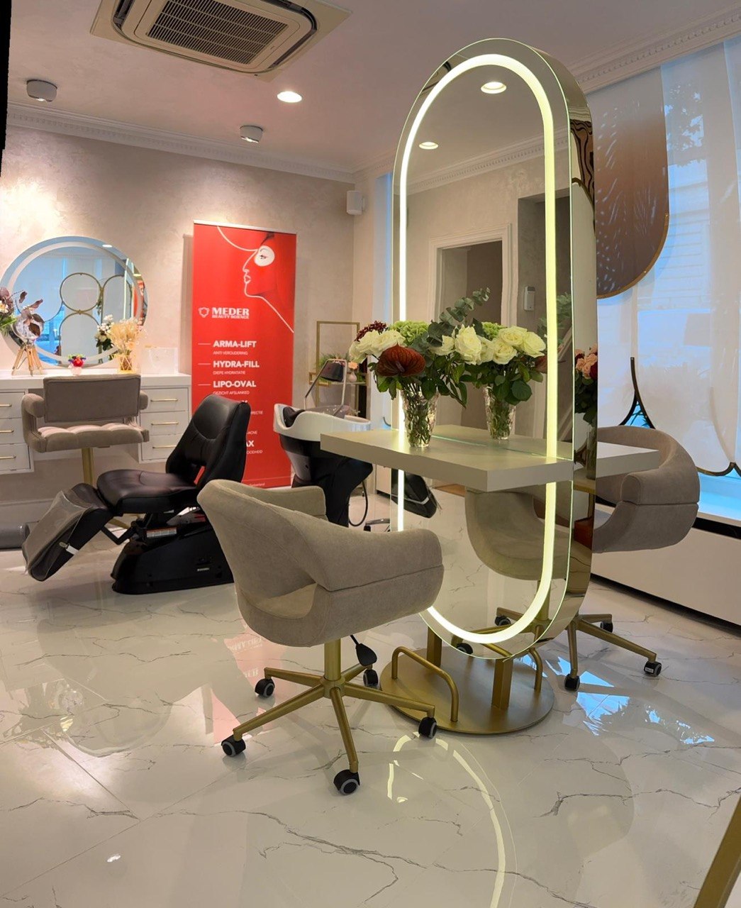 Interieur van de skin & beauty studio in Antwerpen