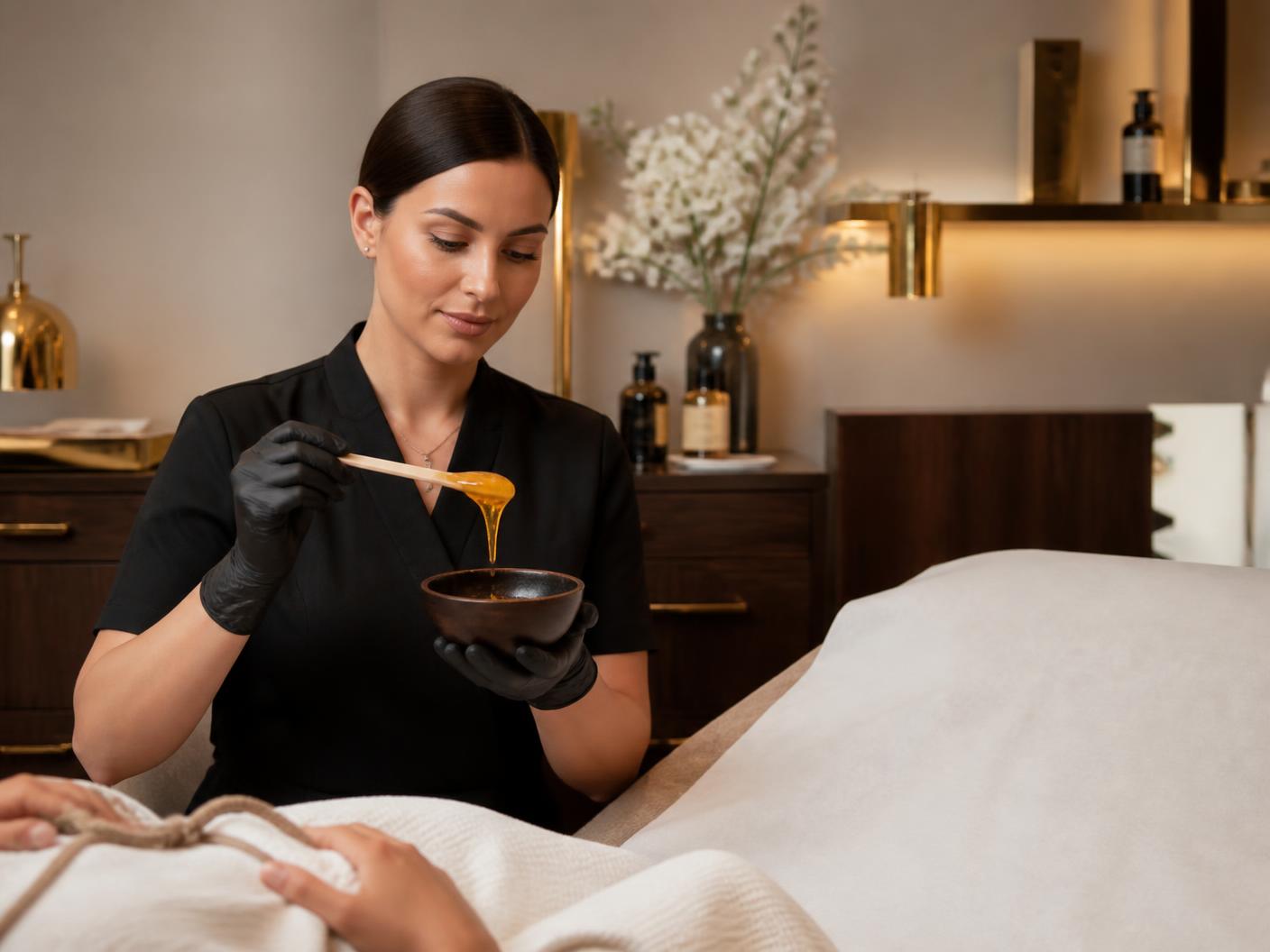 Waxontharing in de behandelcabine van RA Beauty